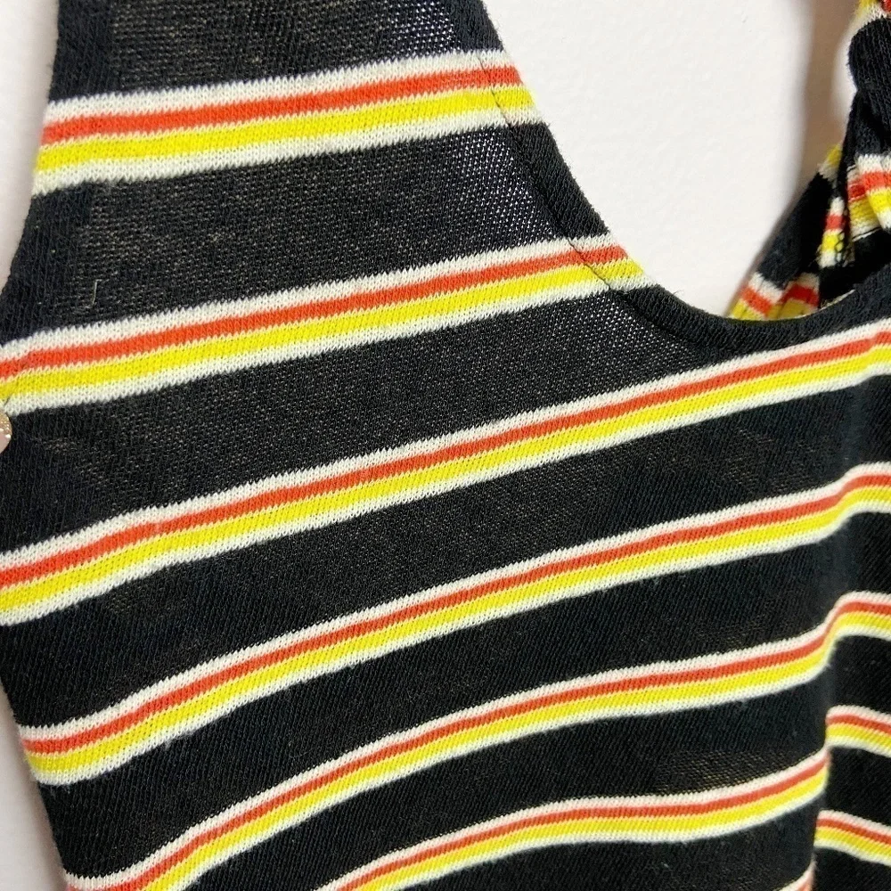FREE PEOPLE | Black Striped Twist Back Tank Top